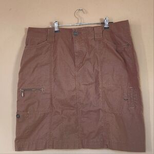Eddie Bauer Skirt Womens Sz 14 Brown Lightweight Outdoor Hiking Pockets Casual